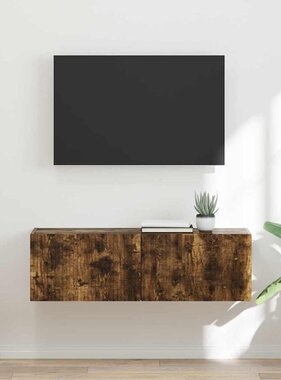 VidaXL TV Wandkast Gerookt eiken 60 x 31 x 29.5 cm Bewerkt hout