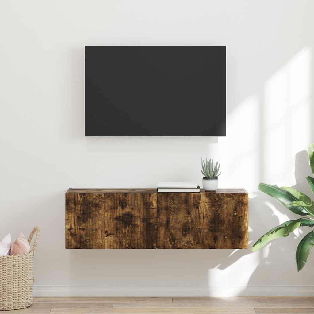VidaXL TV Wandkast Gerookt eiken 60 x 31 x 29.5 cm Bewerkt hout