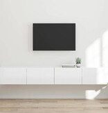 VidaXL TV Wandkast 2 pcs Glanzend Wit 60 x 31 x 29.5 cm Bewerkt hout