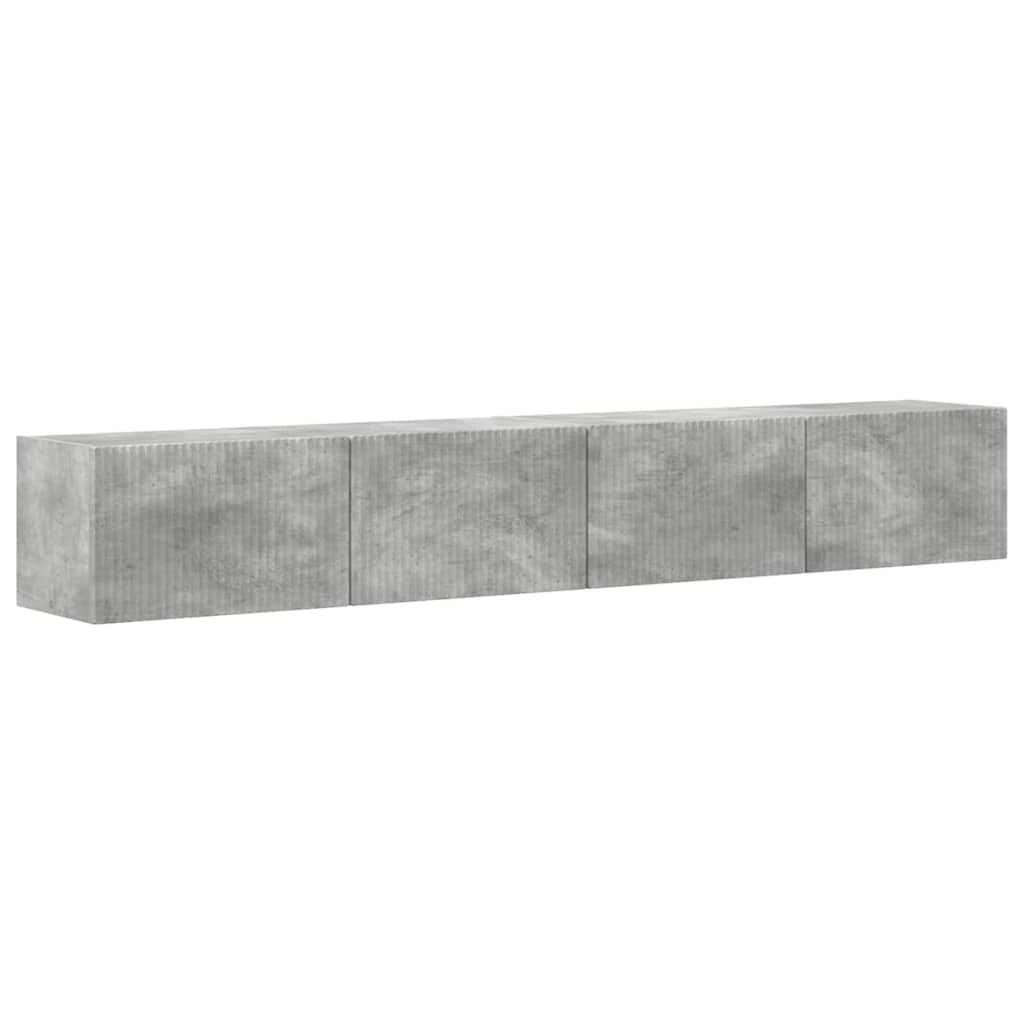 VidaXL TV Wandkast 2 pcs Beton 60 x 31 x 29.5 cm Bewerkt hout