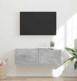 VidaXL TV Wandkast Wandgemonteerd Beton 60 x 31 x 29.5 cm Bewerkt hout