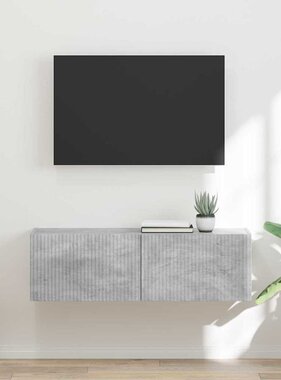 VidaXL TV Wandkast Wandgemonteerd Beton 60 x 31 x 29.5 cm Bewerkt hout