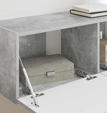 VidaXL TV Wandkast Wandgemonteerd Beton 60 x 31 x 29.5 cm Bewerkt hout