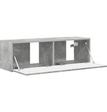 VidaXL TV Wandkast Wandgemonteerd Beton 60 x 31 x 29.5 cm Bewerkt hout