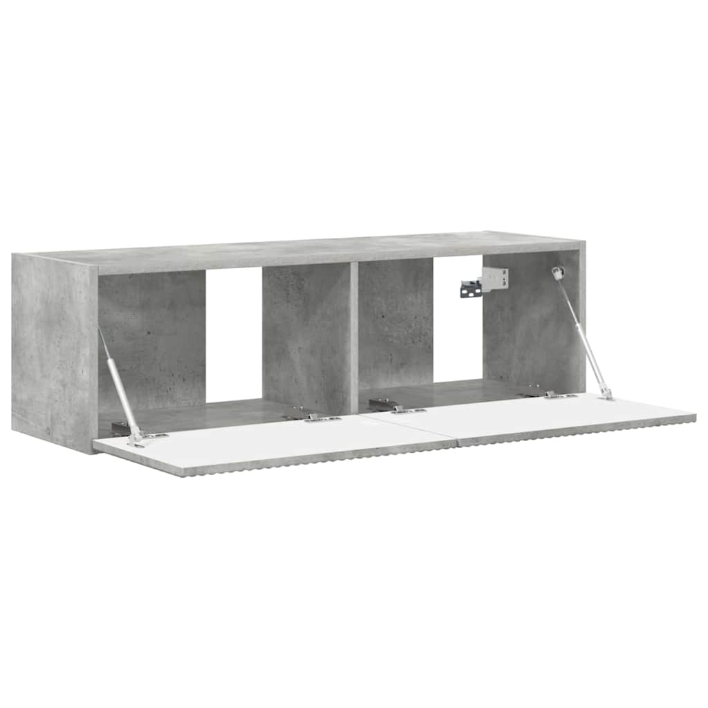 VidaXL TV Wandkast Wandgemonteerd Beton 60 x 31 x 29.5 cm Bewerkt hout