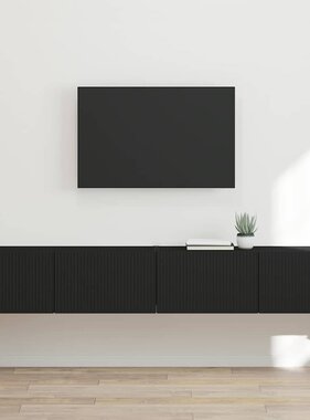 VidaXL TV Wandkast 2 pcs Zwart 60 x 31 x 29.5 cm Bewerkt hout