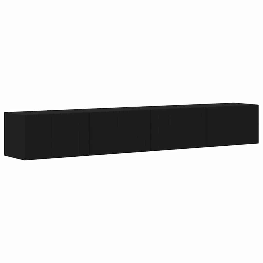 VidaXL TV Wandkast 2 pcs Zwart 60 x 31 x 29.5 cm Bewerkt hout