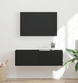 VidaXL TV Wandkast Wandgemonteerd Zwart 60 x 31 x 29.5 cm Bewerkt hout