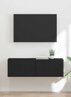 VidaXL TV Wandkast Wandgemonteerd Zwart 60 x 31 x 29.5 cm Bewerkt hout