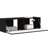VidaXL TV Wandkast Wandgemonteerd Zwart 60 x 31 x 29.5 cm Bewerkt hout