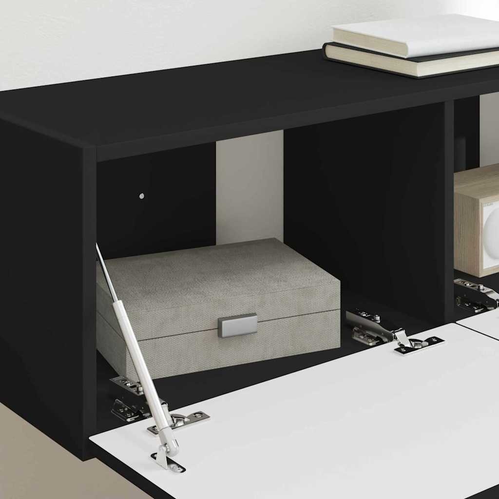 VidaXL TV Wandkast Wandgemonteerd Zwart 60 x 31 x 29.5 cm Bewerkt hout