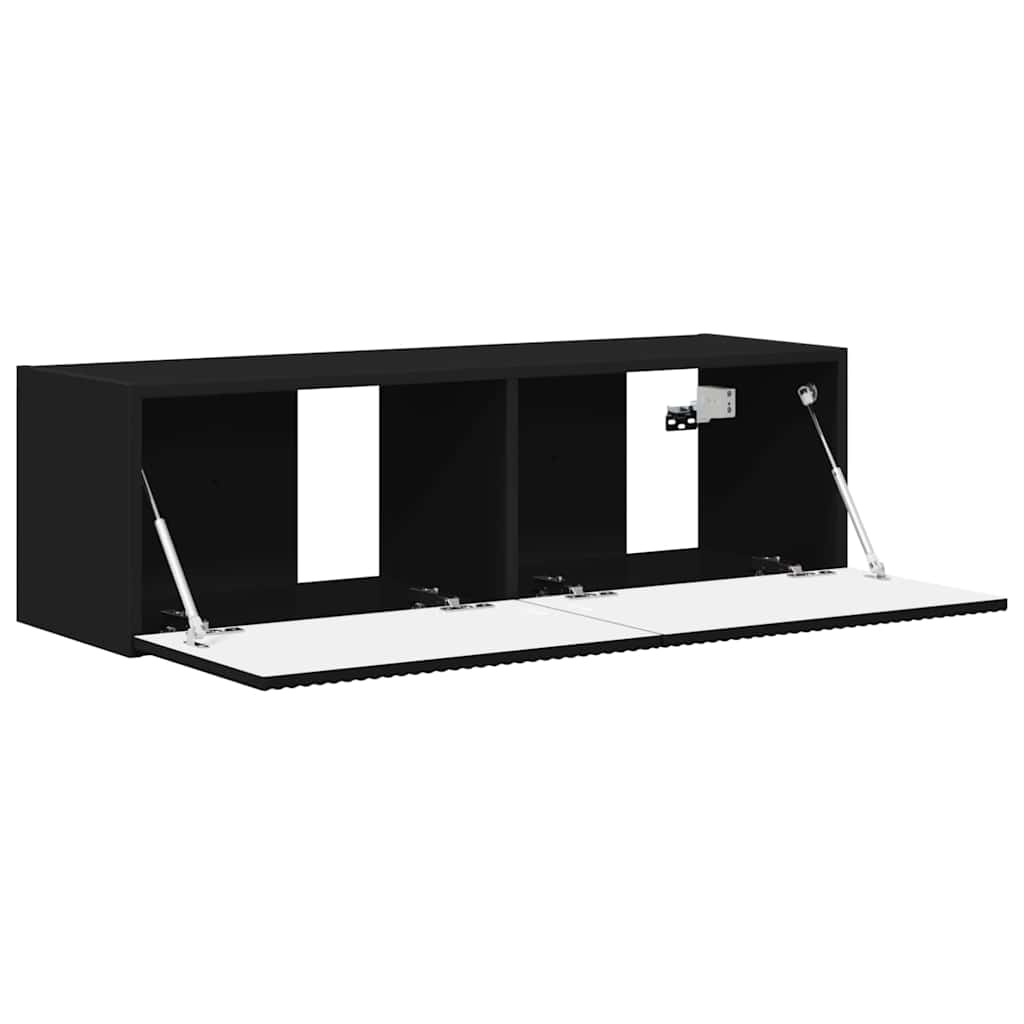 VidaXL TV Wandkast Wandgemonteerd Zwart 60 x 31 x 29.5 cm Bewerkt hout