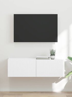 VidaXL TV Wandkast Wandgemonteerd Wit 60 x 31 x 29.5 cm Bewerkt hout