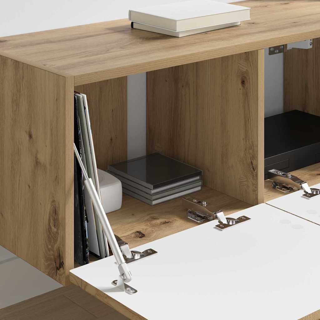 VidaXL TV Wandkast Ambachtelijk eiken 60 x 31 x 29.5 cm Bewerkt hout