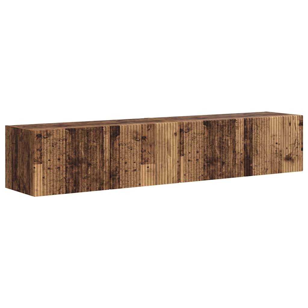 VidaXL TV Wandkast 2 pcs Oud Hout 60 x 31 x 29.5 cm Bewerkt hout