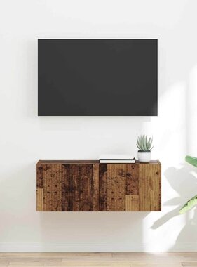 VidaXL TV Wandkast Oud Hout 60 x 31 x 29.5 cm Bewerkt hout
