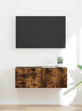 VidaXL TV Wandkast Gerookt eiken 60 x 31 x 29.5 cm Bewerkt hout