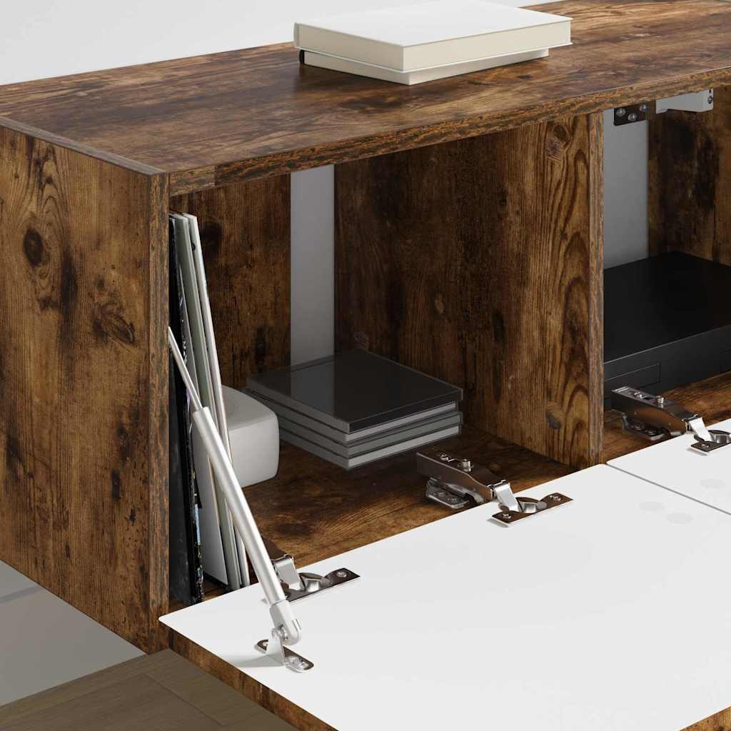 VidaXL TV Wandkast Gerookt eiken 60 x 31 x 29.5 cm Bewerkt hout