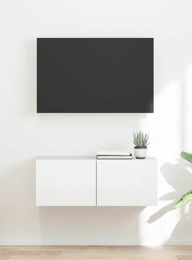 VidaXL TV Wandkast Glanzend Wit 60 x 31 x 29.5 cm Bewerkt hout