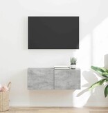 VidaXL TV Wandkast Wandgemonteerd Beton 60 x 31 x 29.5 cm Bewerkt hout