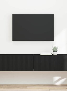VidaXL TV Wandkast 2 pcs Zwart 60 x 31 x 29.5 cm Bewerkt hout