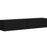 VidaXL TV Wandkast 2 pcs Zwart 60 x 31 x 29.5 cm Bewerkt hout