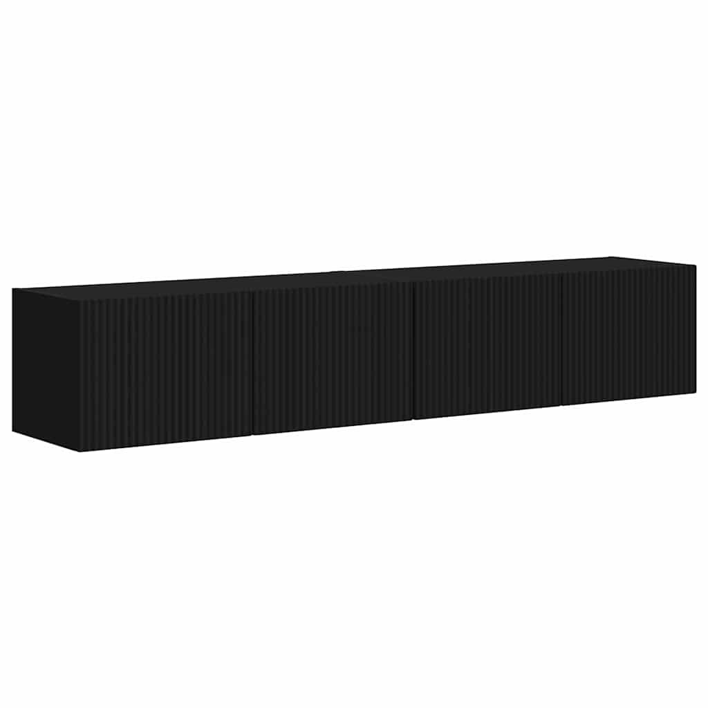 VidaXL TV Wandkast 2 pcs Zwart 60 x 31 x 29.5 cm Bewerkt hout