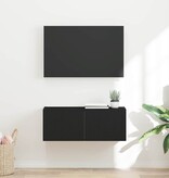 VidaXL TV Wandkast Wandgemonteerd Zwart 60 x 31 x 29.5 cm Bewerkt hout