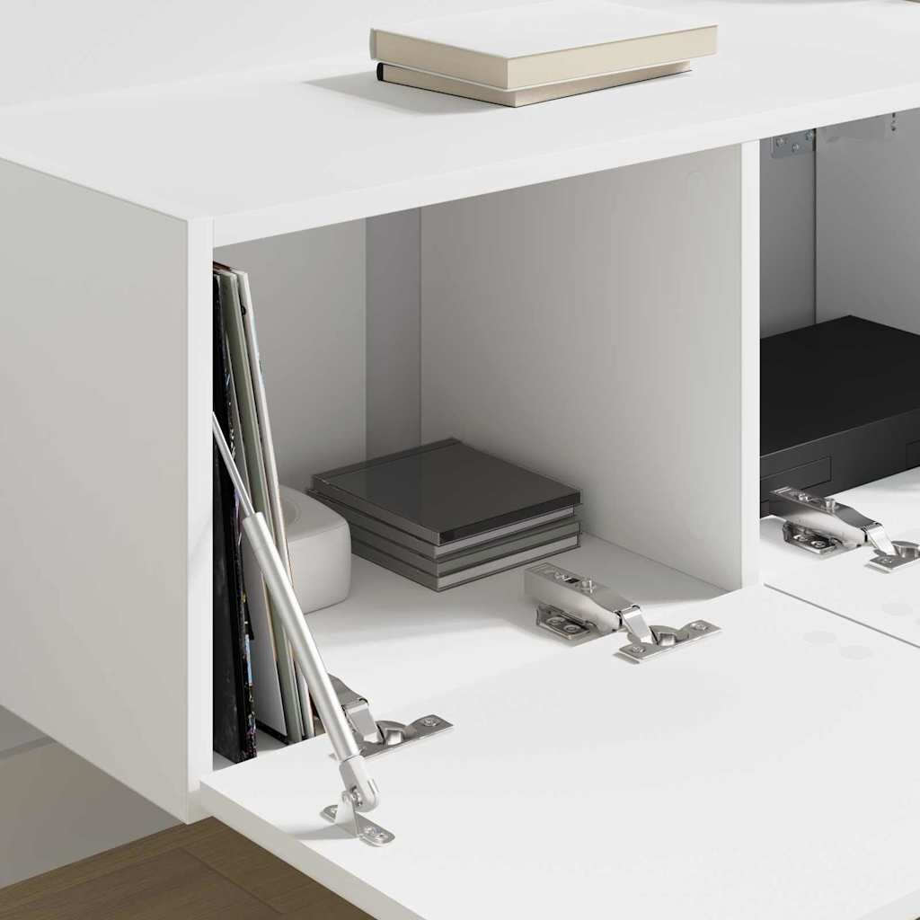 VidaXL TV Wandkast Wandgemonteerd Wit 60 x 31 x 29.5 cm Bewerkt hout