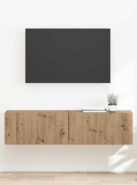 VidaXL TV Wandkast 2 pcs Ambachtelijk eiken 60 x 31 x 29.5 cm