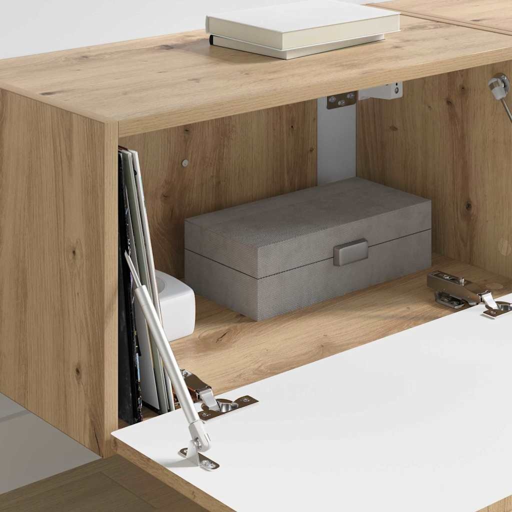 VidaXL TV Wandkast 2 pcs Ambachtelijk eiken 60 x 31 x 29.5 cm