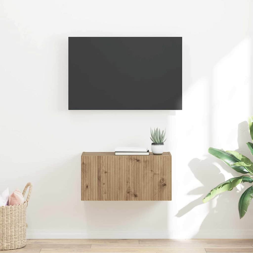 VidaXL TV Wandkast Ambachtelijk eiken 60 x 31 x 29.5 cm Bewerkt hout