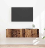 VidaXL TV Wandkast 2 pcs Oud Hout 60 x 31 x 29.5 cm Bewerkt hout