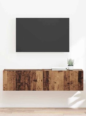 VidaXL TV Wandkast 2 pcs Oud Hout 60 x 31 x 29.5 cm Bewerkt hout