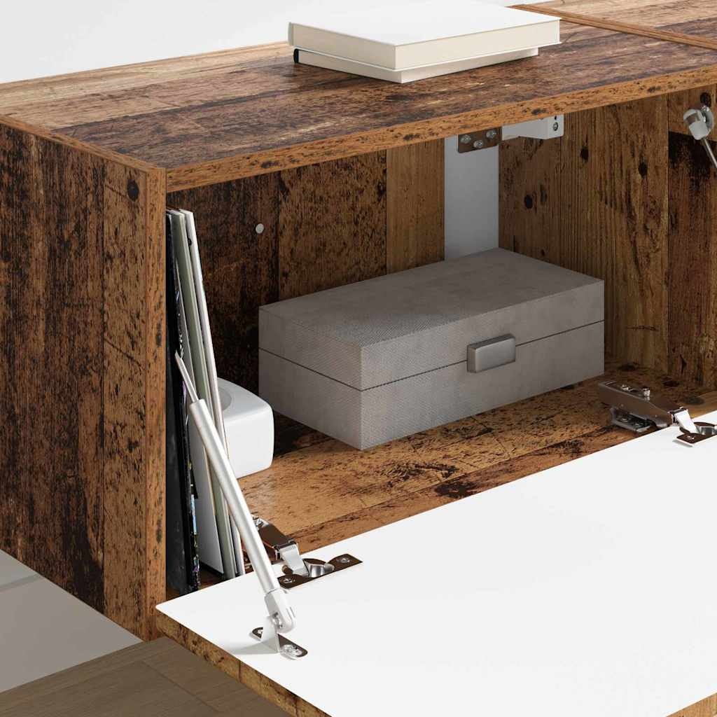 VidaXL TV Wandkast 2 pcs Oud Hout 60 x 31 x 29.5 cm Bewerkt hout