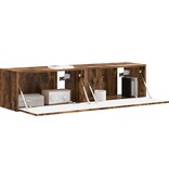 VidaXL TV Wandkast 2 pcs Gerookt eiken 60 x 31 x 29.5 cm Bewerkt hout