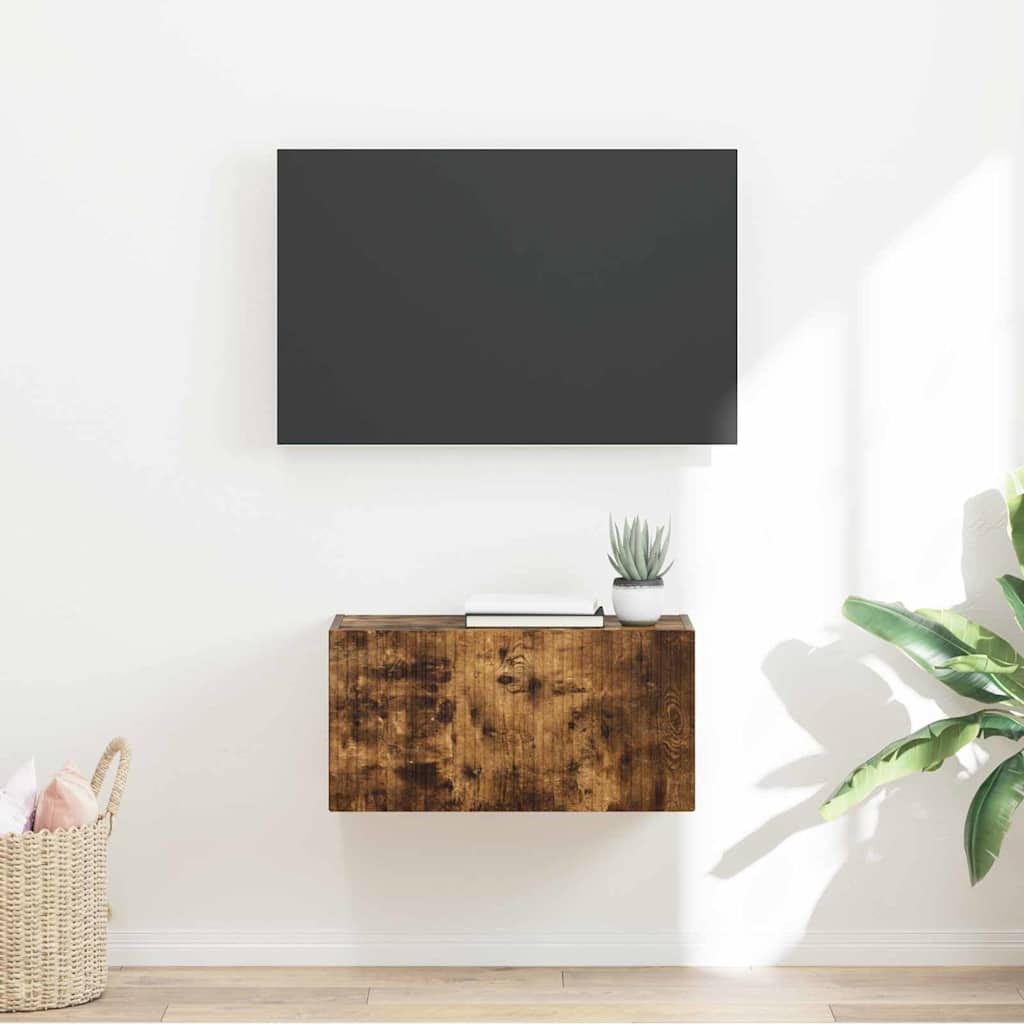 VidaXL TV Wandkast Gerookt eiken 60 x 31 x 29.5 cm Bewerkt hout