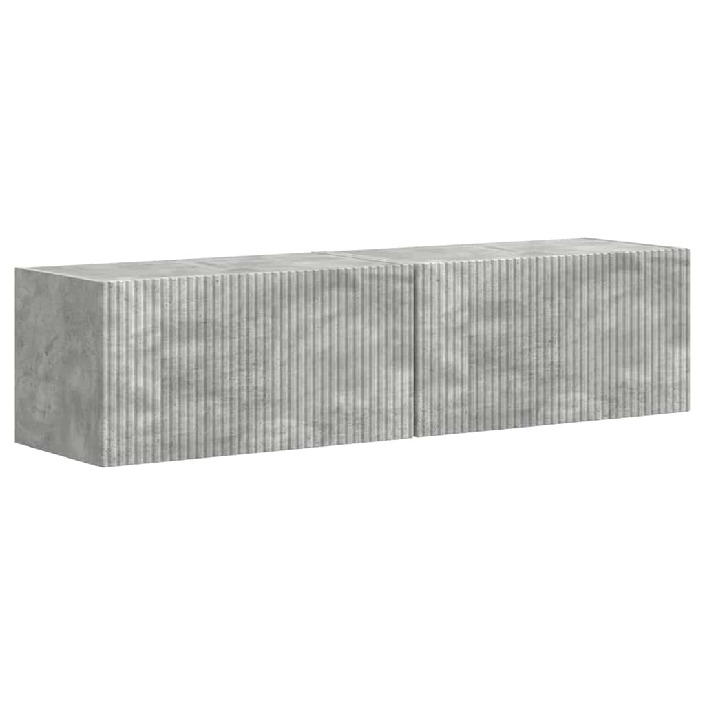 VidaXL TV Wandkast 2 pcs Beton 60 x 31 x 29.5 cm Bewerkt hout