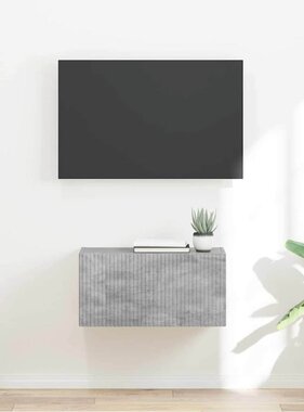 VidaXL TV Wandkast Wandgemonteerd Beton 60 x 31 x 29.5 cm Bewerkt hout
