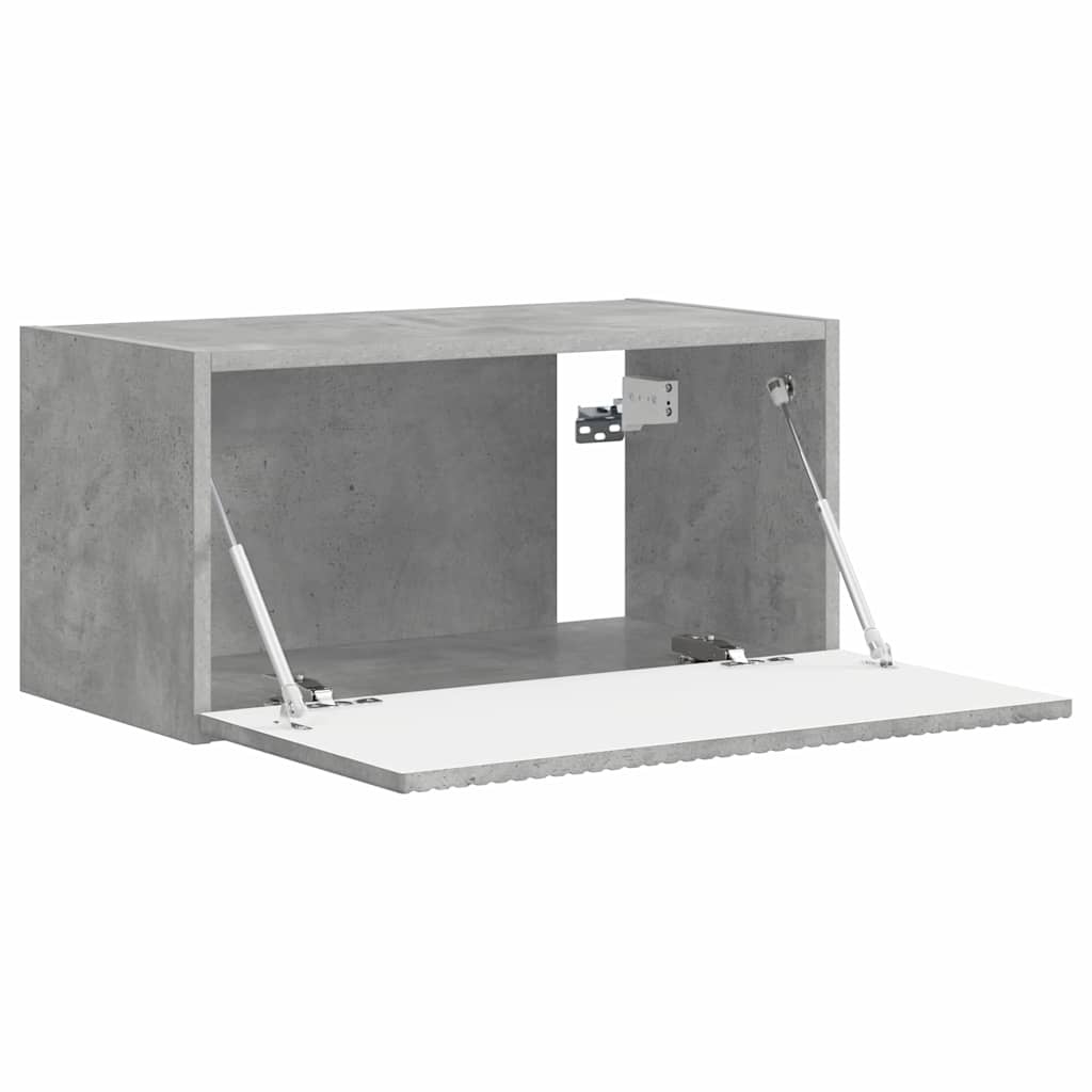 VidaXL TV Wandkast Wandgemonteerd Beton 60 x 31 x 29.5 cm Bewerkt hout