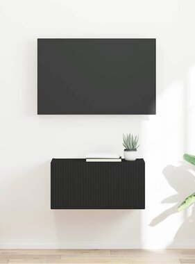 VidaXL TV Wandkast Wandgemonteerd Zwart 60 x 31 x 29.5 cm Bewerkt hout