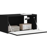 VidaXL TV Wandkast Wandgemonteerd Zwart 60 x 31 x 29.5 cm Bewerkt hout