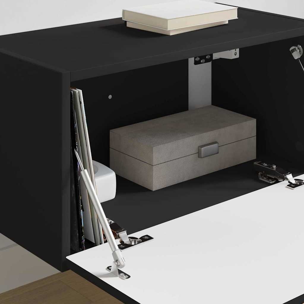 VidaXL TV Wandkast Wandgemonteerd Zwart 60 x 31 x 29.5 cm Bewerkt hout