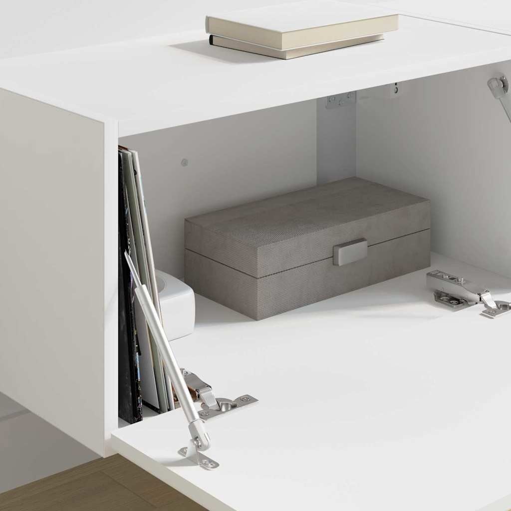 VidaXL TV Wandkast 2 pcs Wit 60 x 31 x 29.5 cm Bewerkt hout