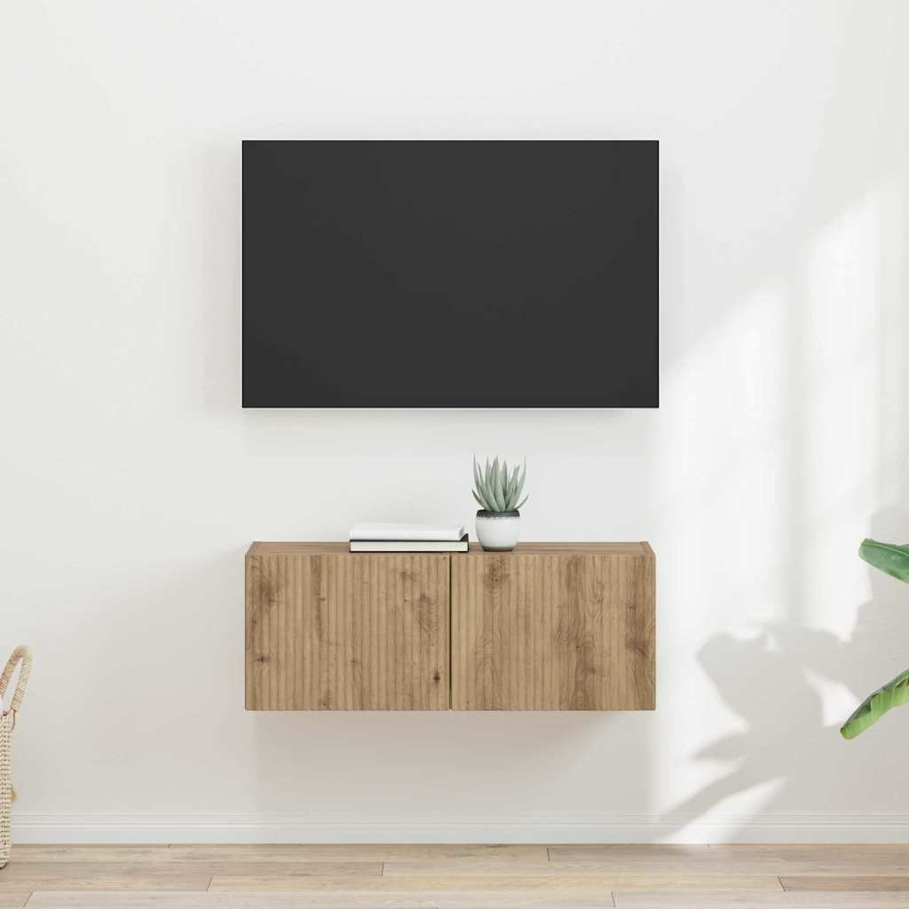 VidaXL TV Wandkast 2 pcs Ambachtelijk eiken 60 x 31 x 29.5 cm