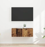 VidaXL TV Wandkast 2 pcs Oud Hout 60 x 31 x 29.5 cm Bewerkt hout