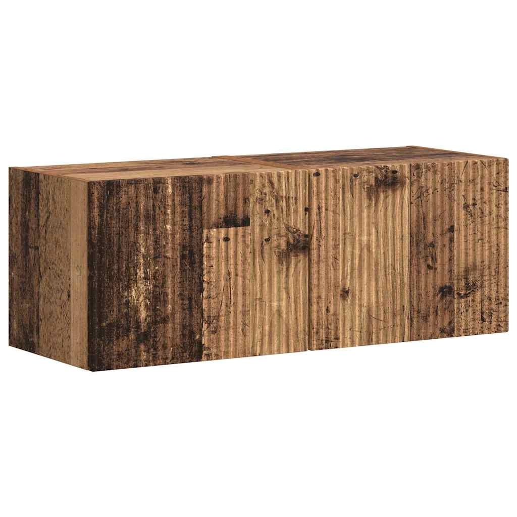 VidaXL TV Wandkast 2 pcs Oud Hout 60 x 31 x 29.5 cm Bewerkt hout