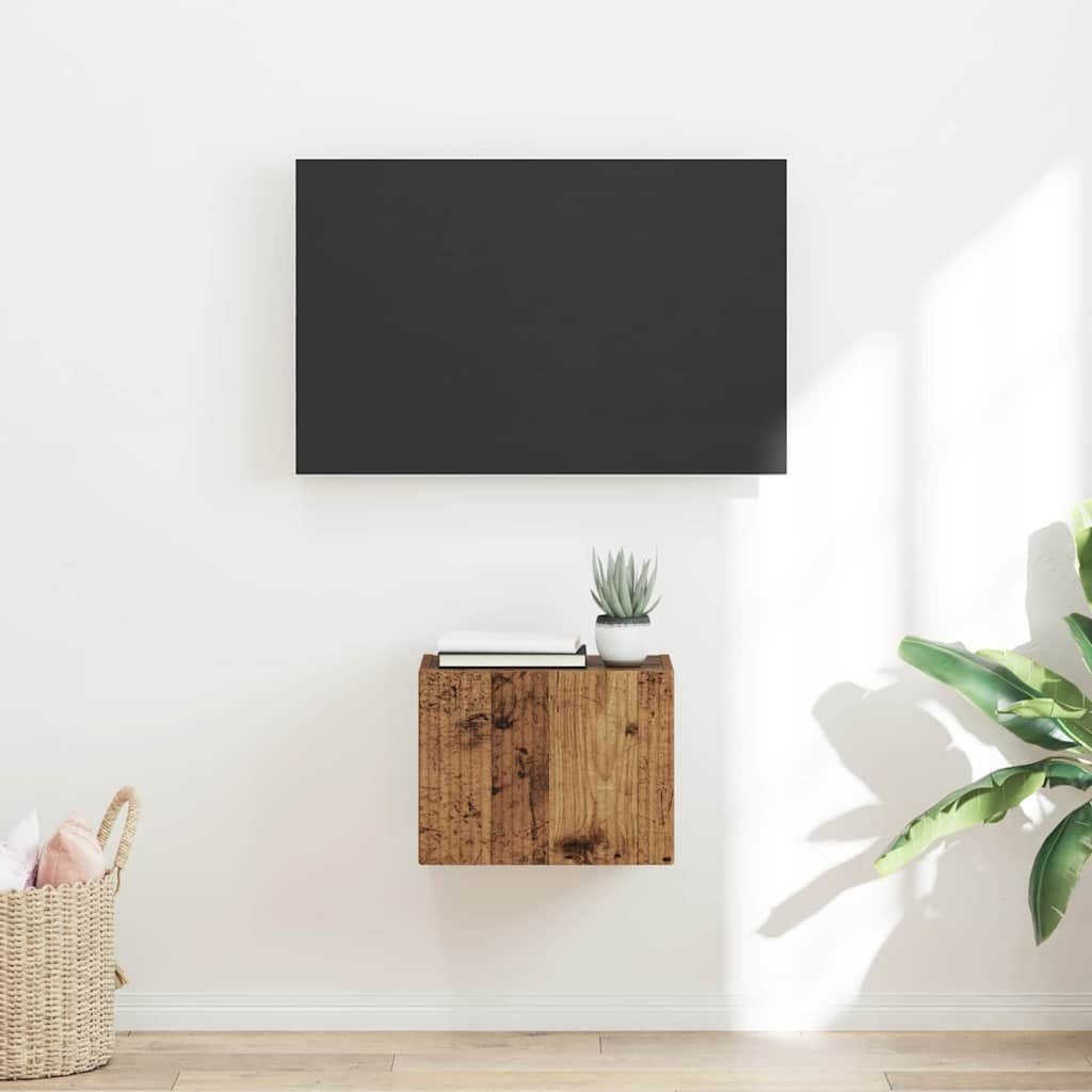 VidaXL TV Wandkast Oud Hout 60 x 31 x 29.5 cm Bewerkt hout