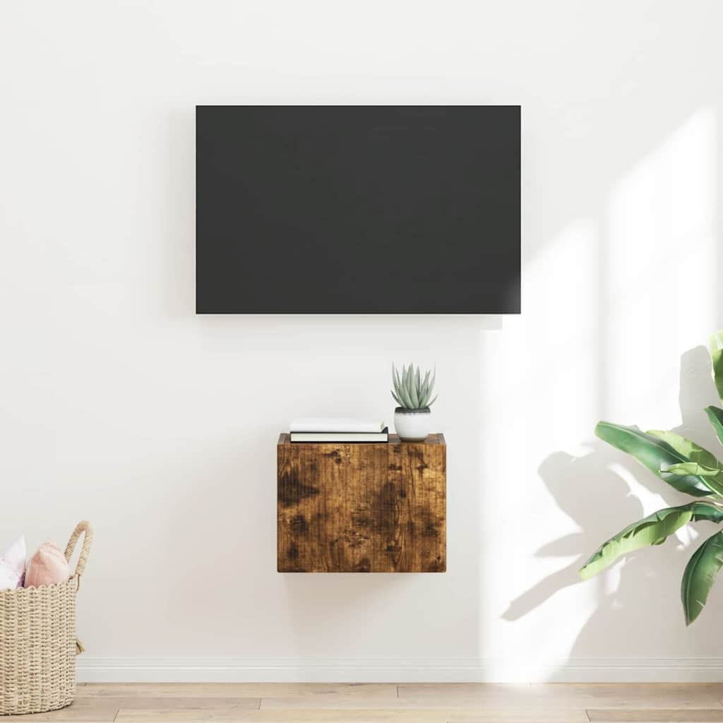 VidaXL TV Wandkast Gerookt eiken 60 x 31 x 29.5 cm Bewerkt hout