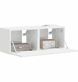 VidaXL TV Wandkast 2 pcs Glanzend Wit 60 x 31 x 29.5 cm Bewerkt hout